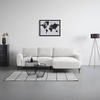ECKSOFA in Webstoff Creme  - Creme/Schwarz, Modern, Textil/Metall (255/164cm) - MID.YOU
