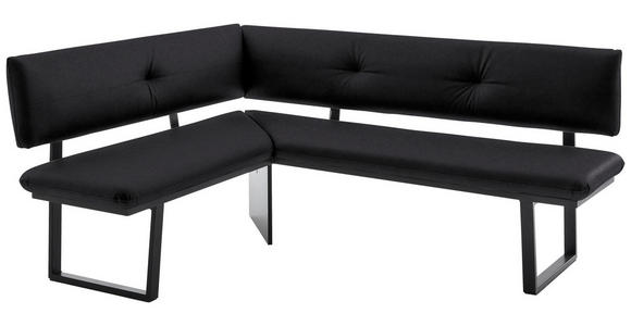 ECKBANK 150/190 cm  in Schwarz  - Schwarz, MODERN, Textil/Metall (150/190cm) - Cantus