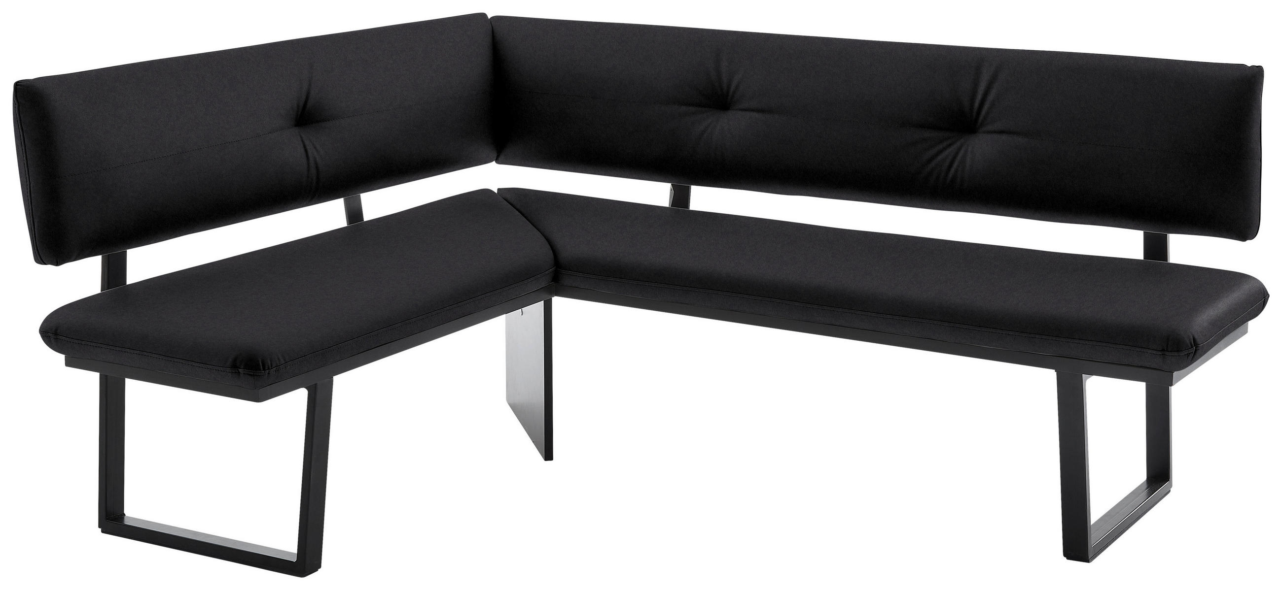 ECKBANK 140/180 cm  in Schwarz  - Schwarz, MODERN, Textil/Metall (140/180cm) - Cantus