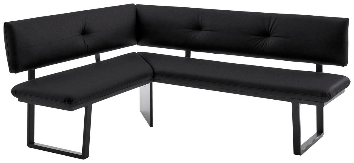 ECKBANK 140/180 cm  in Schwarz  - Schwarz, MODERN, Textil/Metall (140/180cm) - Cantus