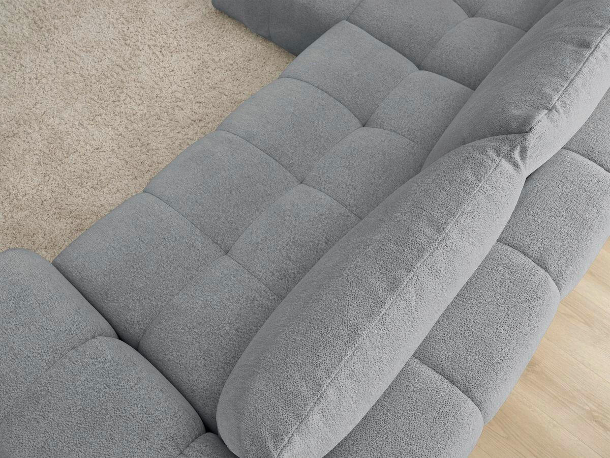 ECKSCHLAFSOFA EVEREST  mit Rücken echt, Armteil links, Armteil rechts Flachgewebe Dunkelgrau  - Dunkelgrau/Schwarz, MODERN, Kunststoff/Textil (180/318cm) - Livetastic