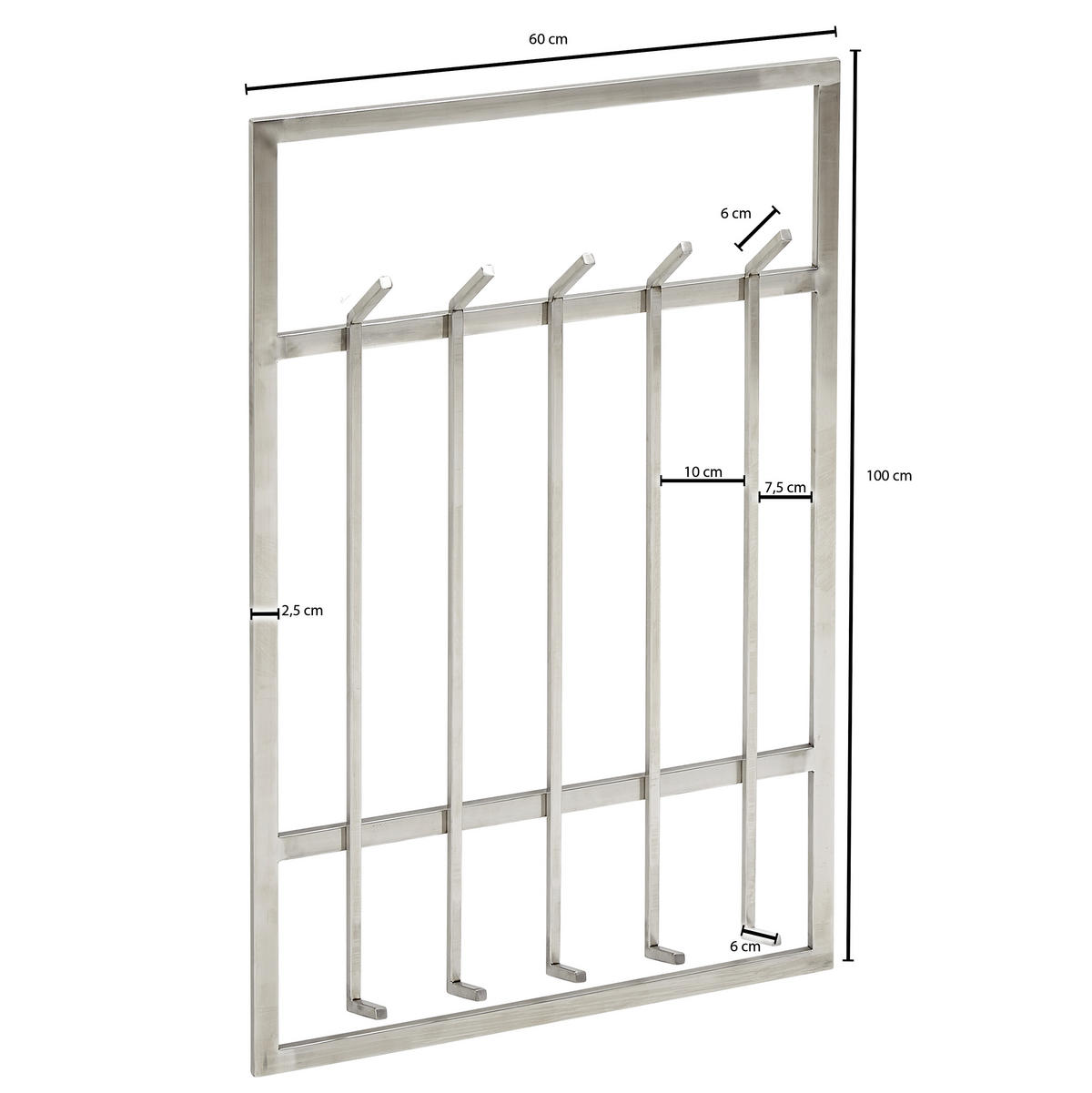 WANDGARDEROBE  in Silberfarben  - Silberfarben, MODERN, Metall (60/100/7,5cm) - MID.YOU