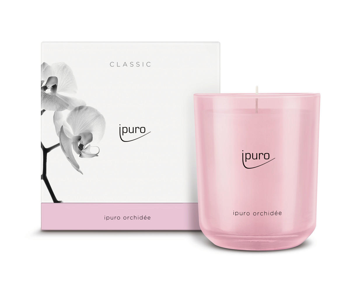 DUFTKERZE Orchidee - Rosa, Basics, Glas/Naturmaterialien (11,5/11,5/12cm) - Ipuro