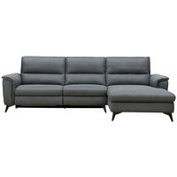 ECKSOFA Anthrazit Webstoff  - Anthrazit, Design, Textil/Metall (281/155cm) - Livetastic