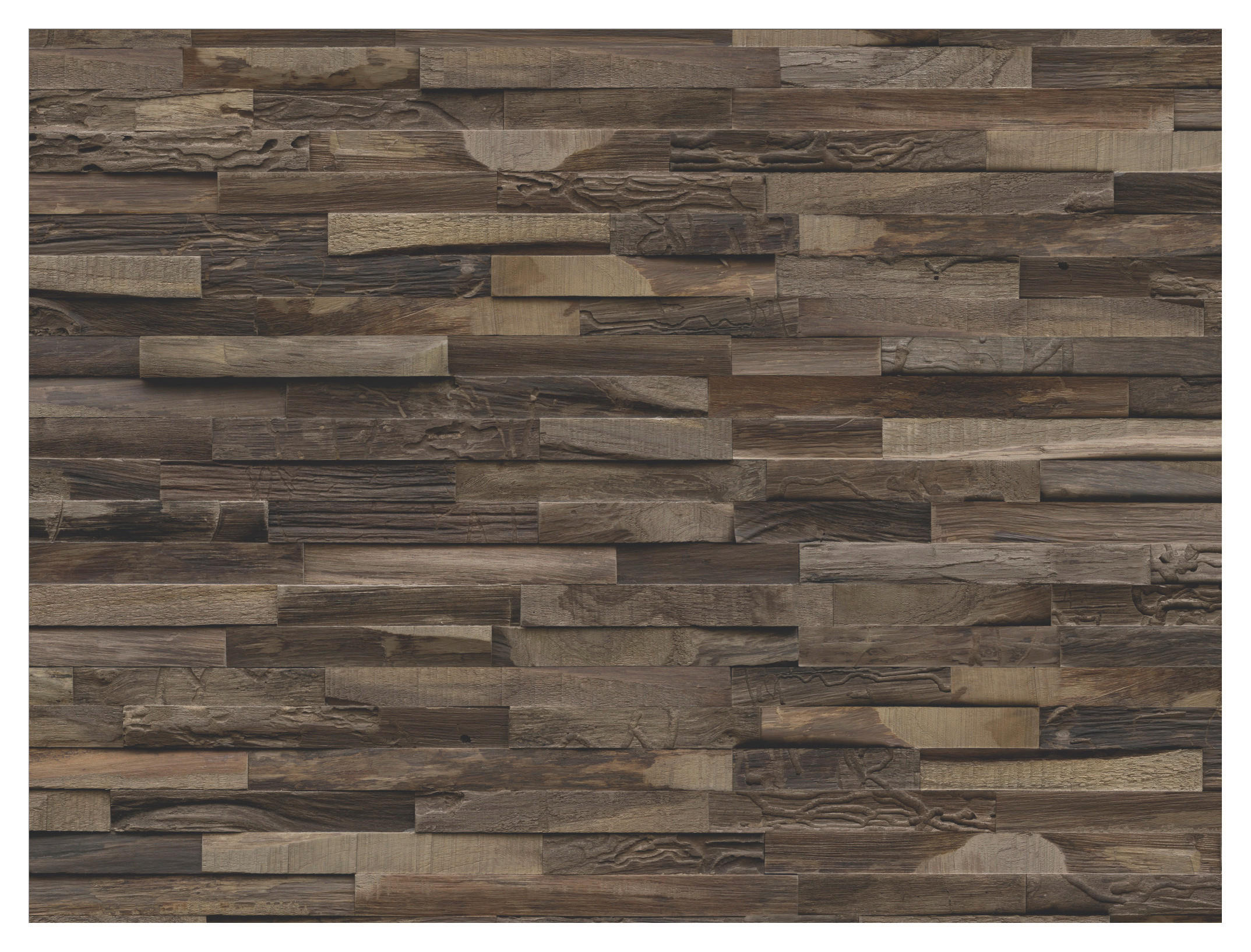 WANDVERKLEIDUNG 10 Stück  - Dunkelbraun, Basics, Holz (50/20/2cm)