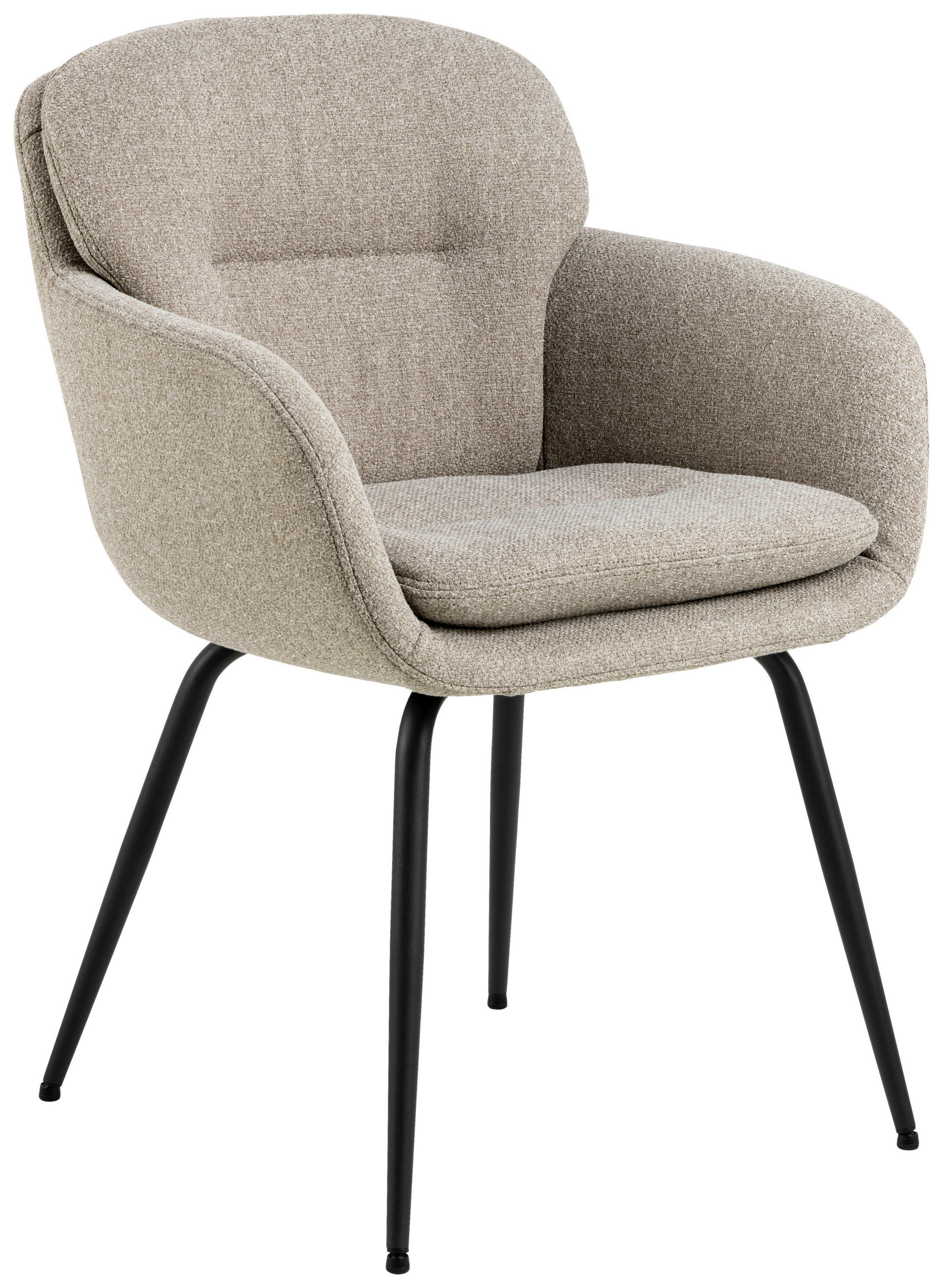 ARMLEHNSTUHL  in Struktur  - Beige/Schwarz, Design, Textil/Metall (58/84/59cm) - MID.YOU