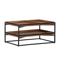 SOFFBORD i trä 80/55/40 cm  - antracit/naturfärgad, Klassisk, metall/trä (80/55/40cm) - Hom`in