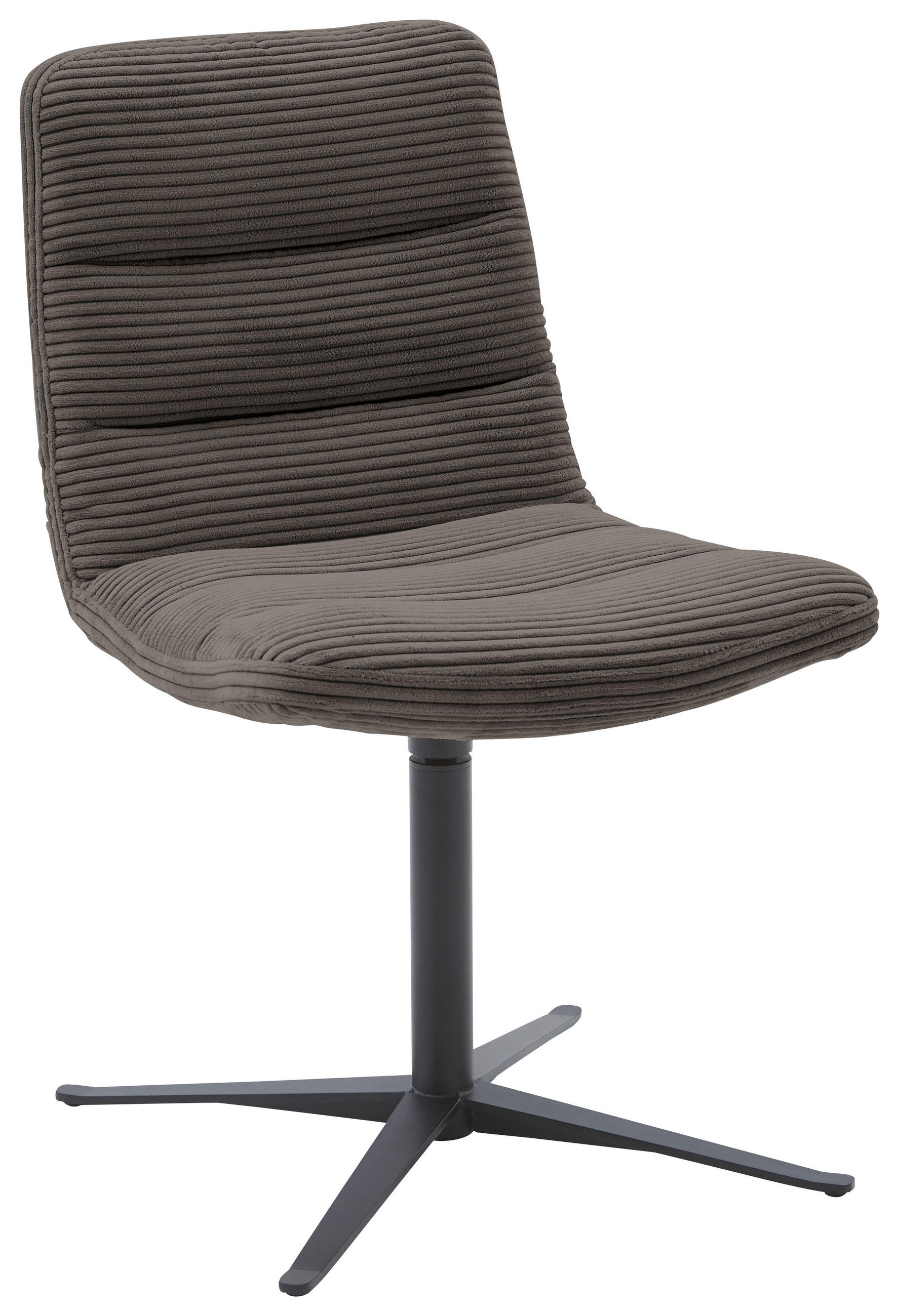 STUHL  in Cord  - Schwarz/Mokka, Design, Textil/Metall (52/88/66cm) - Dieter Knoll