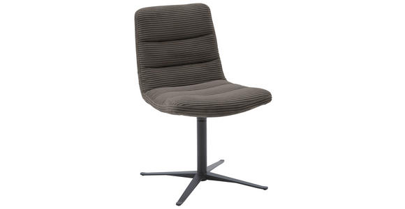 STUHL  in Cord Textil  - Schwarz/Mokka, Design, Textil/Metall (52/88/66cm) - Dieter Knoll