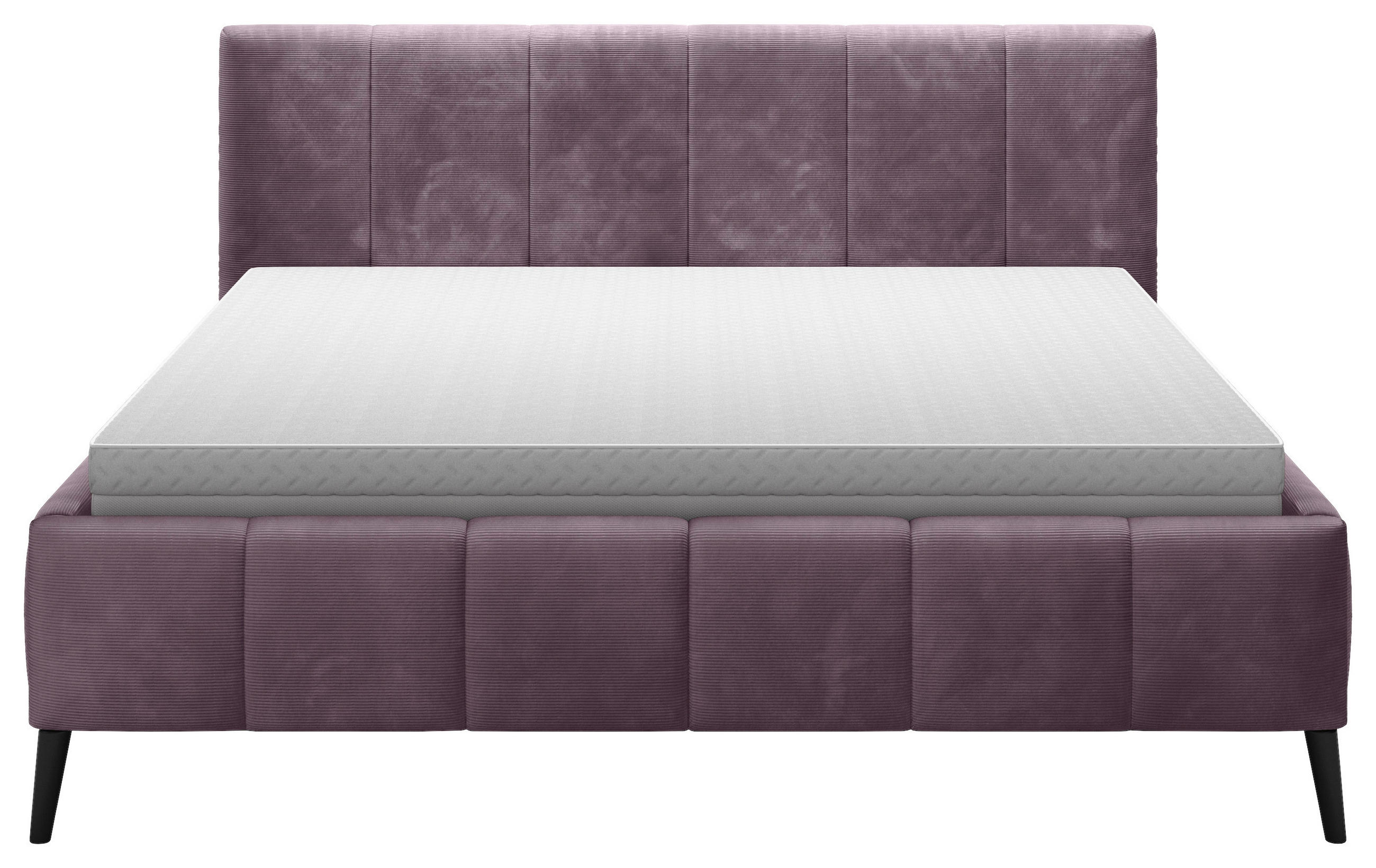POLSTERBETT gepolstertes Kopfteil, Lattenrost 140/200 cm  in Lila, Rosa  - Lila/Schwarz, Trend, Holz/Textil (140/200cm) - home24