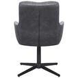 ARMLEHNSTUHL  Sitzfläche 360° drehbar Webstoff, Mikrofaser  Grau, Schwarz  - Schwarz/Grau, Design, Textil/Metall (61/89/66cm) - Carryhome