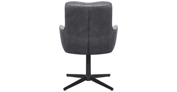 ARMLEHNSTUHL  Sitzfläche 360° drehbar Webstoff, Mikrofaser  Grau, Schwarz  - Schwarz/Grau, Design, Textil/Metall (61/89/66cm) - Carryhome
