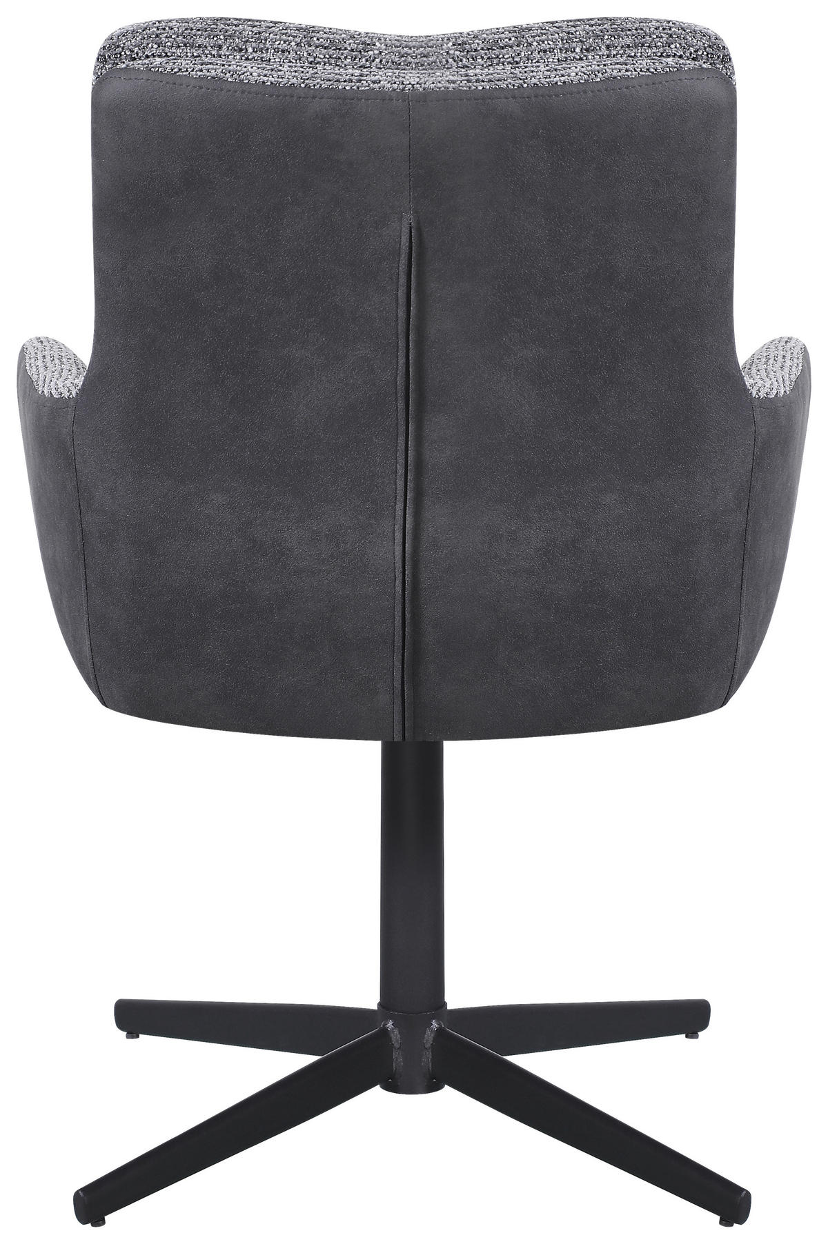 ARMLEHNSTUHL  in Eisen Webstoff, Mikrofaser  - Schwarz/Grau, Design, Textil/Metall (61/88/66cm) - Carryhome