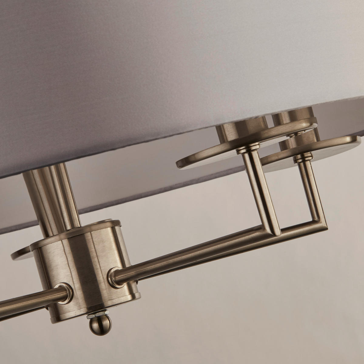 HÄNGLAMPA Knightsbridge 55/123 cm  - vit/silver, Design, metall/textil (55/123cm)