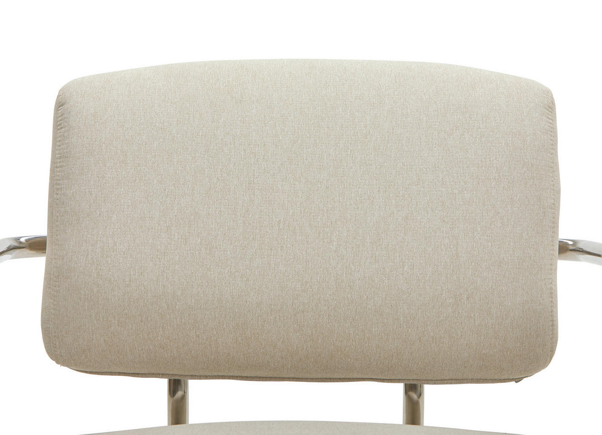 SESSEL in Leinenoptik Chromfarben, Beige  - Chromfarben/Beige, Trend, Textil/Metall (70/82/74cm) - Livetastic