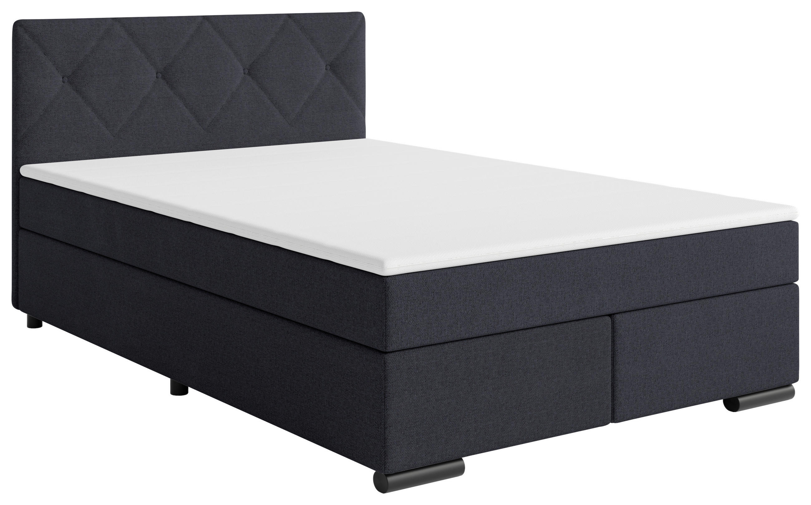 BOXSPRINGBETT 140/200 cm  in Anthrazit  - Anthrazit/Schwarz, MODERN, Karton/Holz (140/200cm) - MID.YOU