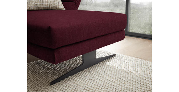 ECKSOFA  in Flachgewebe Weinrot  279-327/176-217 cm  - Weinrot/Schwarz, Design, Textil/Metall (279-327/176-217cm) - Dieter Knoll