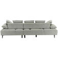 ECKSOFA in Mikrofaser Hellgrau  282/171 cm  - Hellgrau/Schwarz, Design, Textil/Metall (282/171cm) - Hom`in