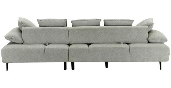 ECKSOFA in Mikrofaser Hellgrau  282/171 cm  - Hellgrau/Schwarz, Design, Textil/Metall (282/171cm) - Hom`in