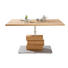 COUCHTISCH Wildeiche massiv rechteckig Eichefarben - Eichefarben/Alufarben, Design, Holz/Holzwerkstoff (110,3/65,3/45,5-(63)cm) - Linea Natura