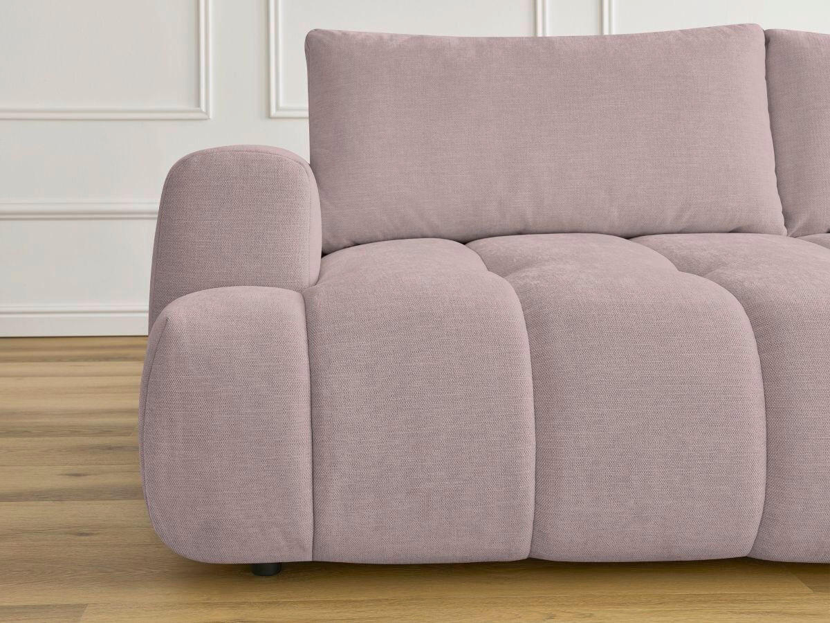 SCHLAFSOFA FUJI Leinenoptik Pink  inkl.  - Pink/Schwarz, MODERN, Kunststoff/Textil (251/113/88cm)