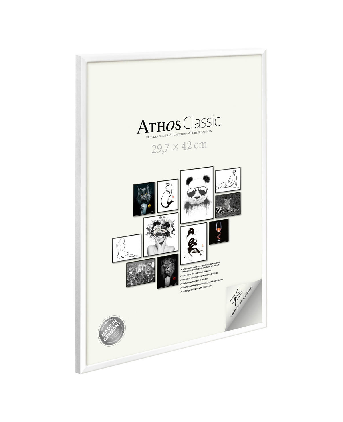 BILDERRAHMEN - Weiß Hochglanz, Basics, Papier/Holzwerkstoff (29,7/42/1,8cm)