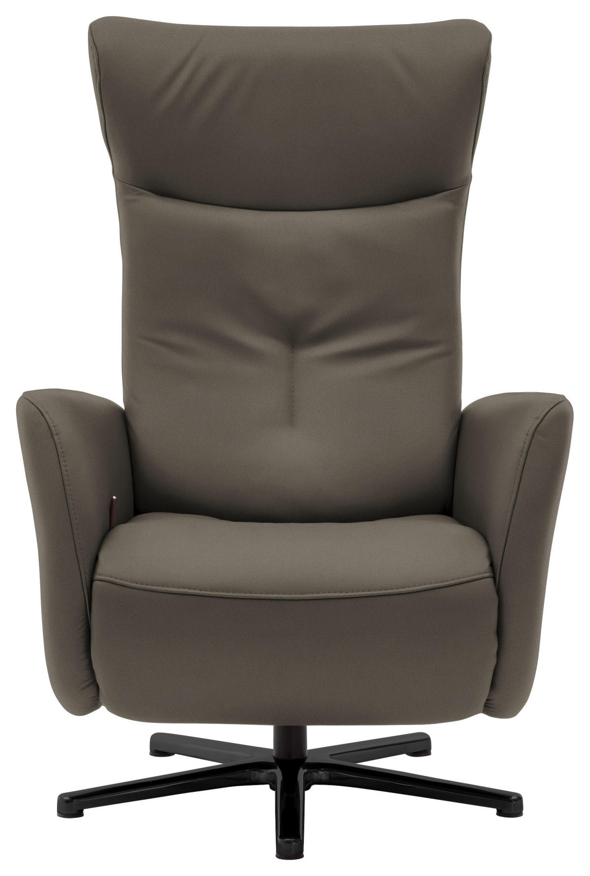 RELAXSESSEL in Leder Graubraun  - Graubraun/Schwarz, Design, Leder/Metall (76/112/83cm) - Beldomo Speed