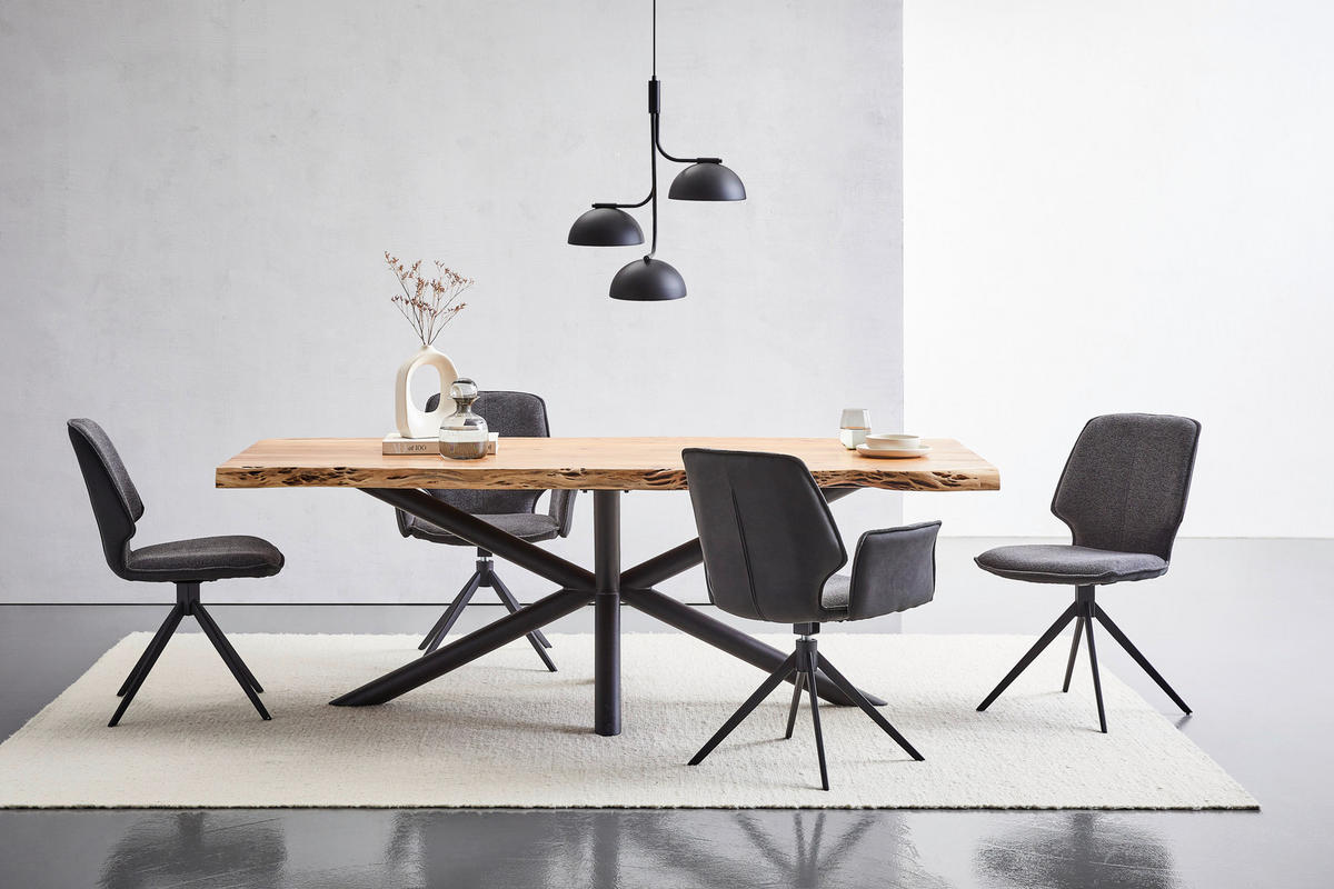 STOL, kovina, tekstil siva, temno siva  - temno siva/črna, Design, kovina/tekstil (49/86,5/63cm) - Novel