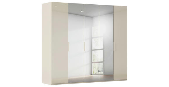 DREHTÜRENSCHRANK 251/223/61 cm,  in Champagner, 5-türig  - Champagner, Basics, Glas/Holzwerkstoff (251/223/61cm) - Novel