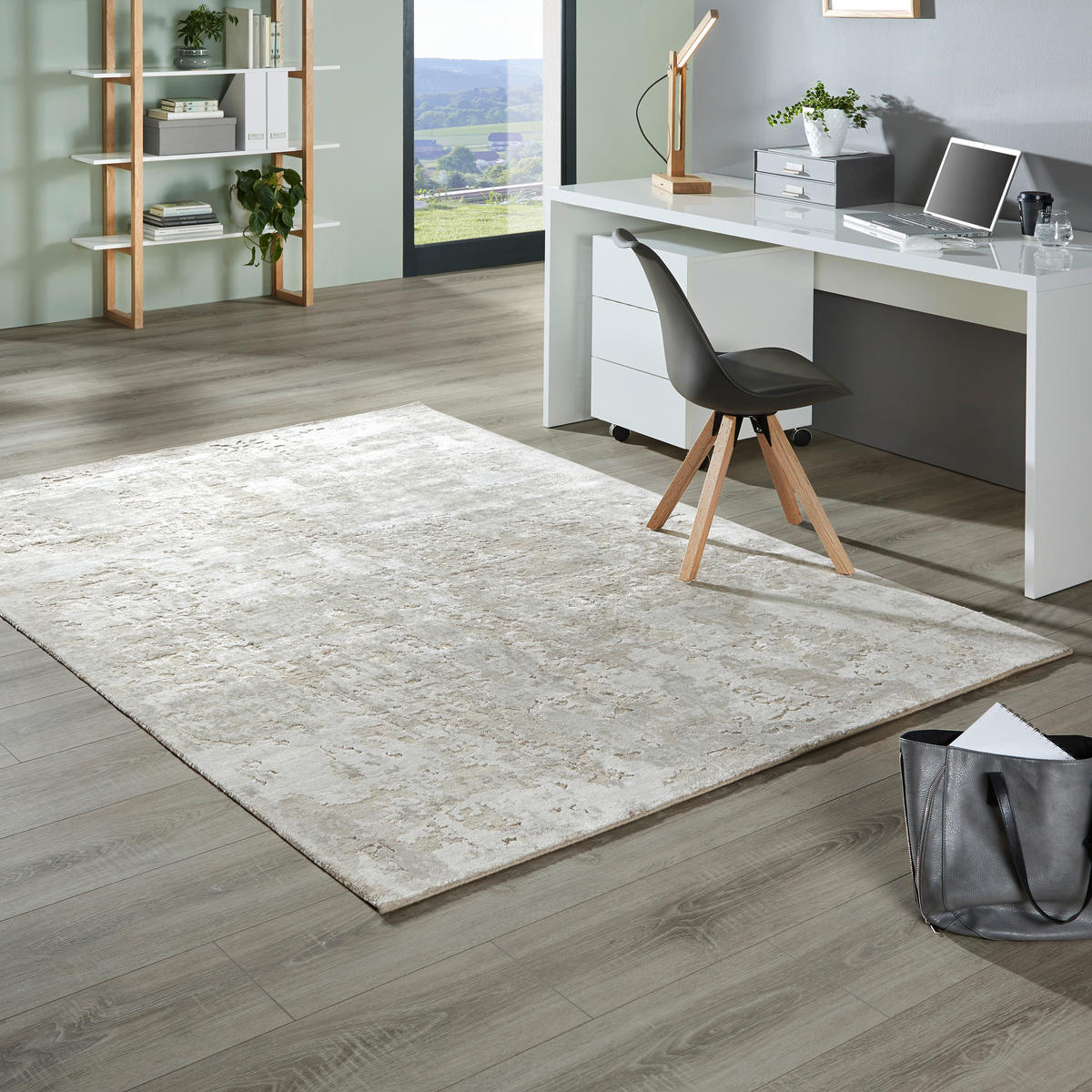 ORIENTTEPPICH 90/160 cm Celine  - Graphitfarben/Grau, Design, Textil (90/160cm) - Cazaris