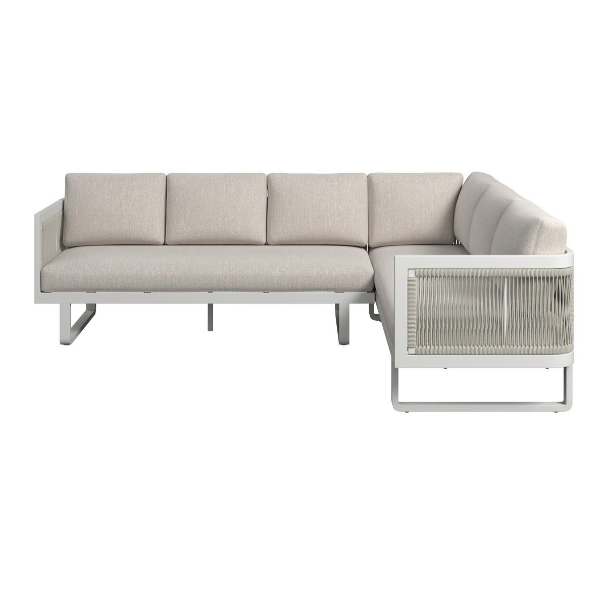 DINING-LOUNGESET Aluminium  - Beige/Hellgrau, Design, Glas/Kunststoff - Amatio