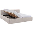 POLSTERBETT Bettkasten, Lattenroste Creme 180/200 cm  - Birkefarben/Buchefarben, Design, Holz/Textil (180/200cm) - Xora
