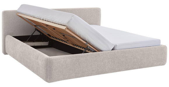 POLSTERBETT Bettkasten, Lattenroste Creme 180/200 cm  - Birkefarben/Buchefarben, Design, Holz/Textil (180/200cm) - Xora