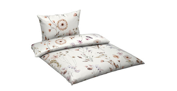 WENDEBETTWÄSCHE Mavie Satin 140/200 cm  - Naturfarben, KONVENTIONELL, Textil (140/200cm) - Esposa