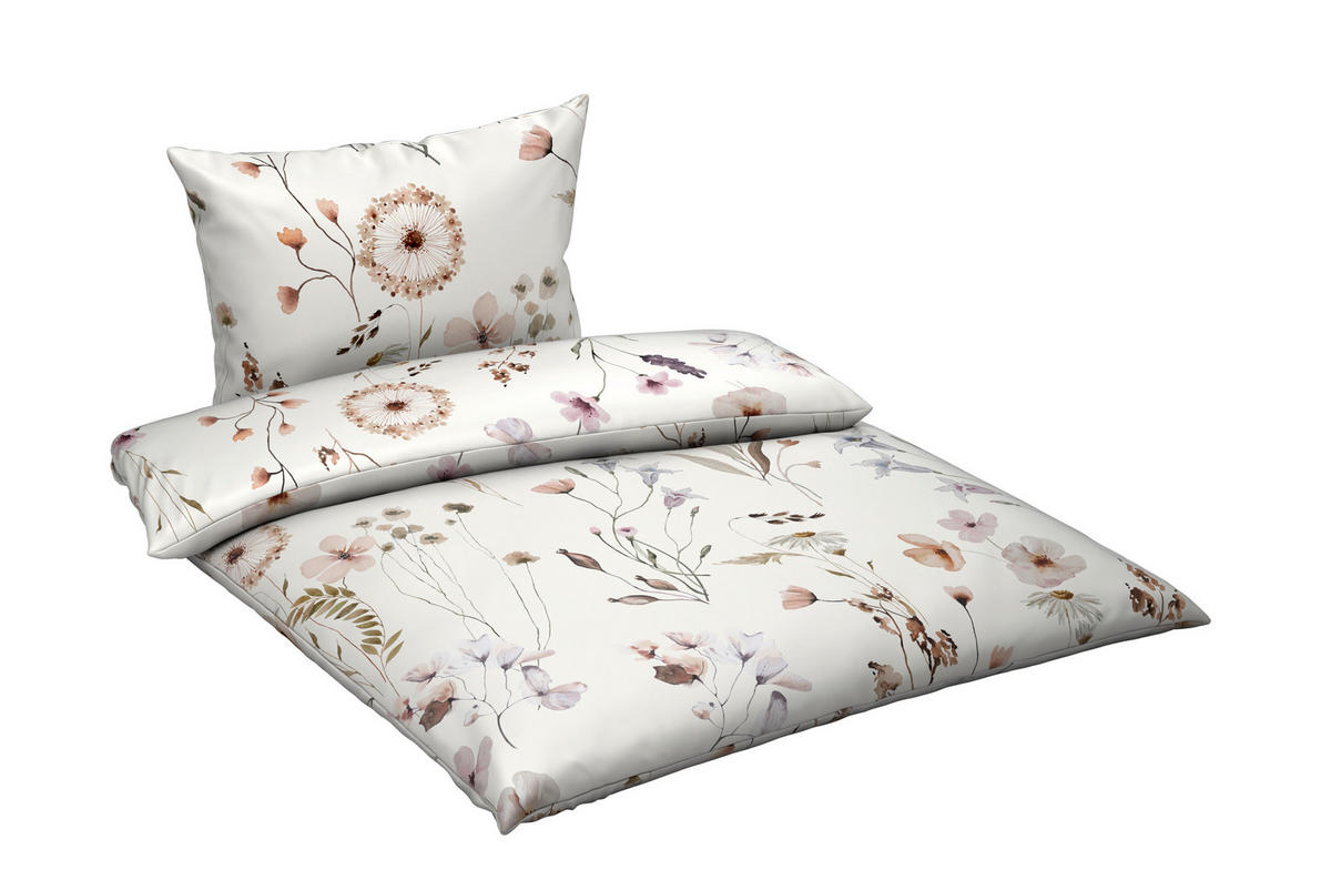 WENDEBETTWÄSCHE Mavie Satin 140/200 cm  - Naturfarben, KONVENTIONELL, Textil (140/200cm) - Esposa