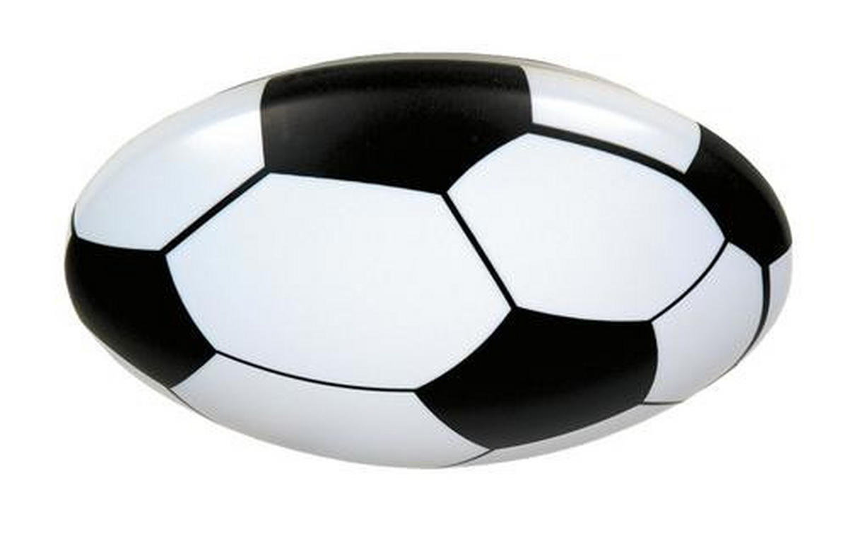 KINDERDECKENLEUCHTE Fußball 35/9 cm   - Schwarz/Weiß, Trend, Kunststoff/Metall (35/9cm)