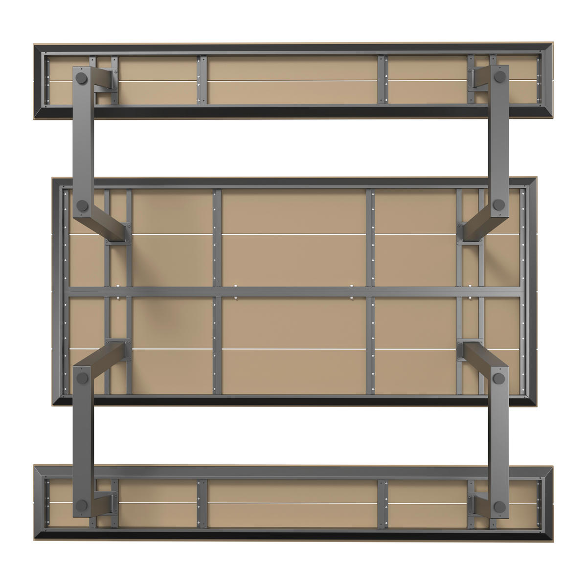 GARTENSET Aluminium  - Anthrazit/Beige, MODERN, Kunststoff/Metall (190/75/182cm) - Ambia Garden