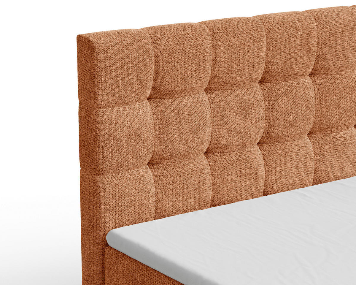 BOXBETT 160/200 cm,  in Kupferfarben, Bettkasten, Topper, H2 + H3 = mittel + fest  - Schwarz/Kupferfarben, MODERN, Holz/Kunststoff (160/200cm) - Livetastic