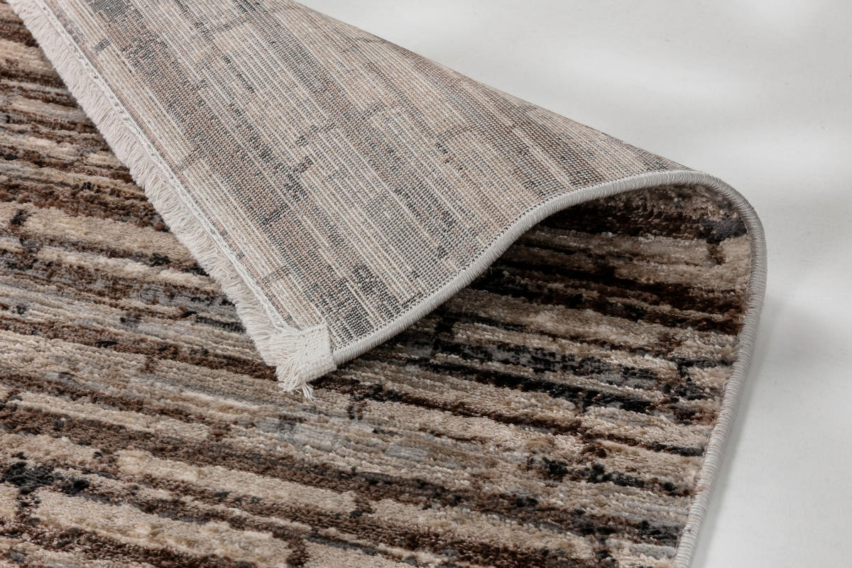 WEBTEPPICH Wohnzimmer 80/150 cm Castello Braun, Grau, Goldfarben rechteckig  - Goldfarben/Braun, Design, Textil (80/150cm) - Astra