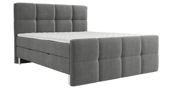 BOXBETT 180/200 cm in Grau - Chromfarben/Grau, Design, Holz/Holzwerkstoff (180/200cm) - Esposa