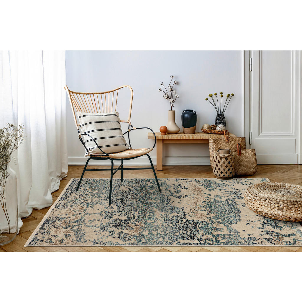 Thumbnail - Xxxl Vintage-Teppich Charu, Blau, Textil, rechteckig, 160x230 cm, für Fußbodenheizung geeignet, Teppiche & Böden, Teppic...