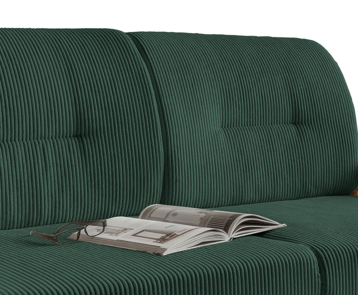 SCHLAFSOFA Cord Kieferfarben, Dunkelgrün  - Dunkelgrün/Kieferfarben, MODERN, Textil (154/88/90cm) - Livetastic