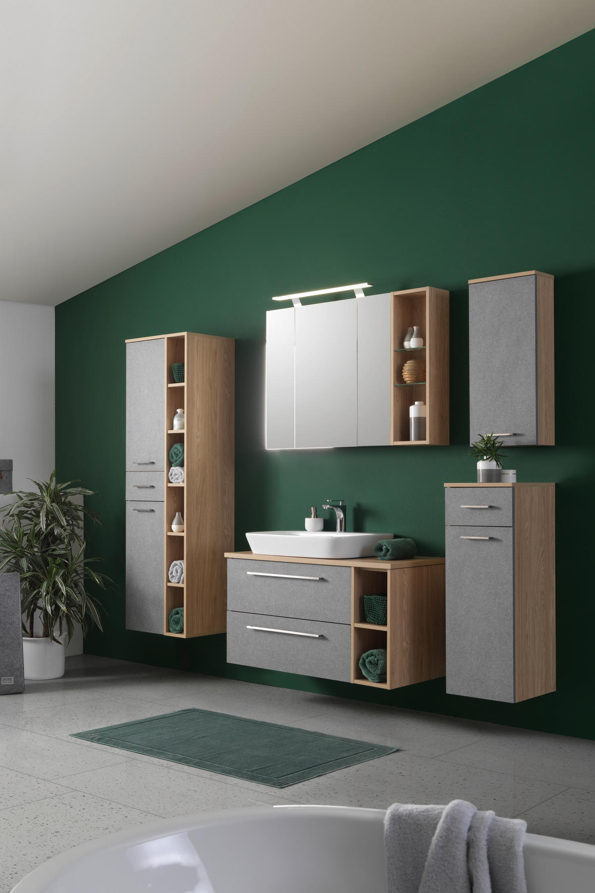 UNTERSCHRANK 32,7/88,4/35,3 cm   - Eichefarben/Grau, Basics, Holzwerkstoff/Metall (32,7/88,4/35,3cm) - Stylife