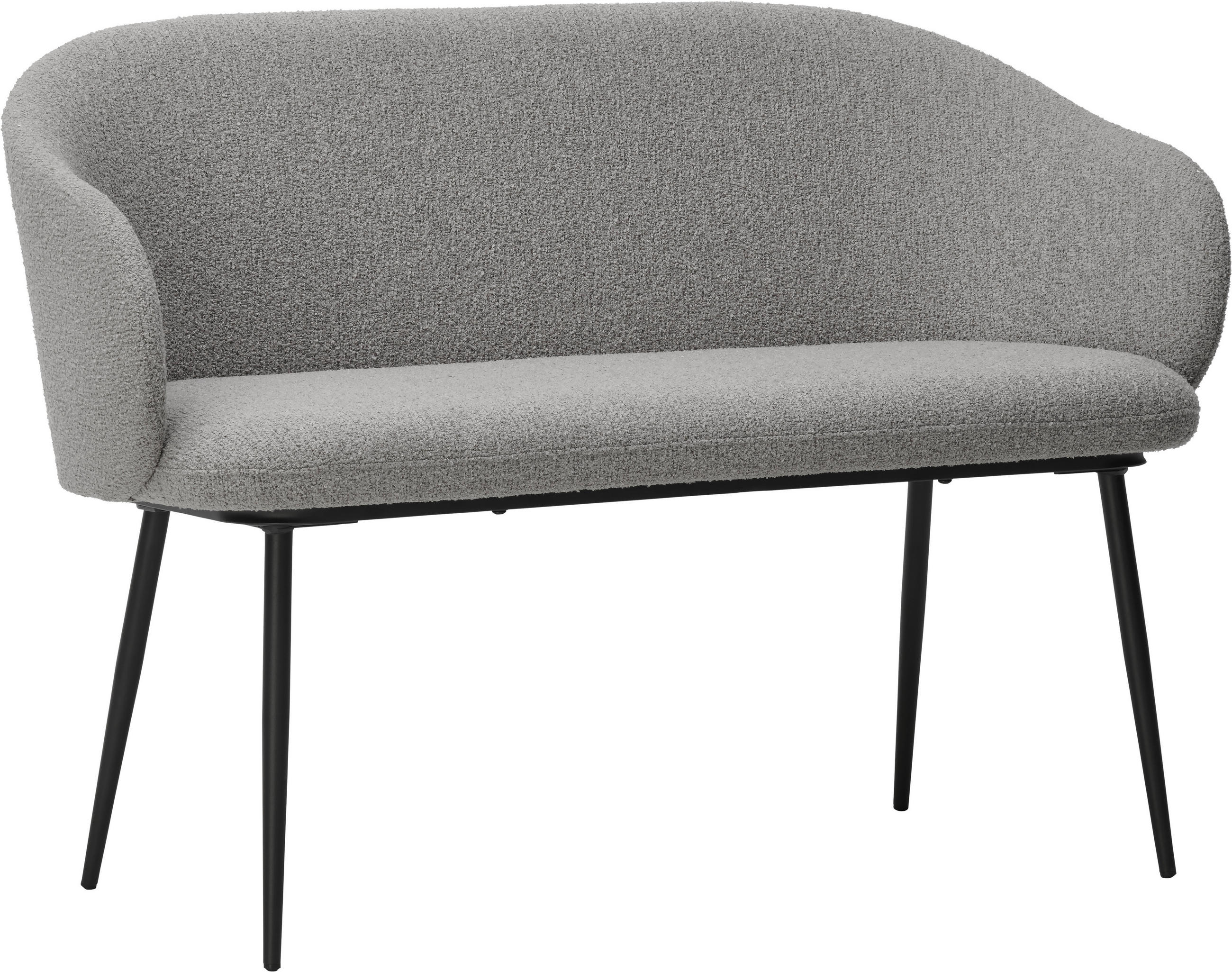SITZBANK 115,5/80/57 cm Webstoff Grau, Schwarz Pappel Sperrholz  - Schwarz/Grau, MODERN, Holz/Textil (115,5/80/57cm) - Livetastic