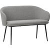 SITZBANK 115,5/80/57 cm Webstoff Grau, Schwarz Pappel Sperrholz  - Schwarz/Grau, MODERN, Holz/Textil (115,5/80/57cm) - Livetastic