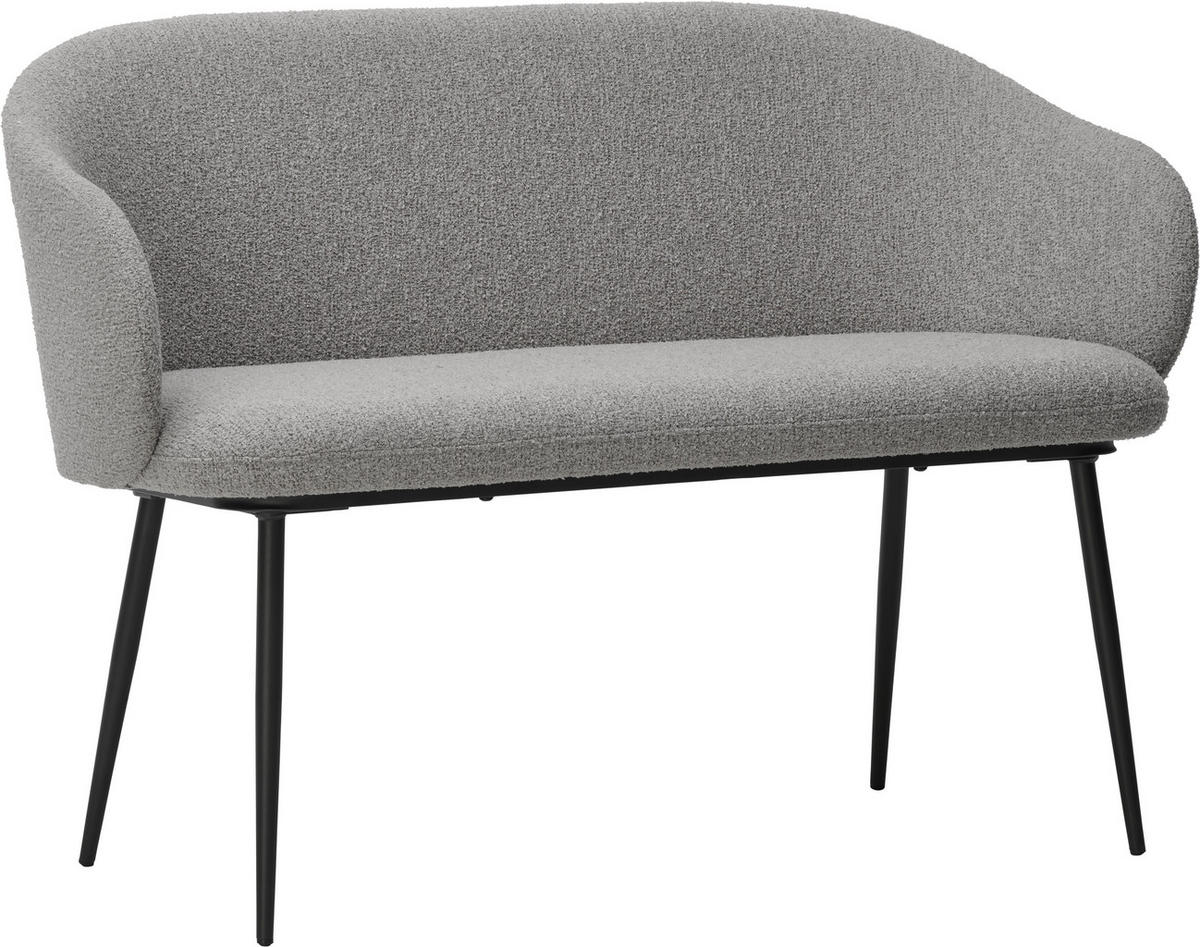SITZBANK 115,5/80/57 cm Webstoff Grau, Schwarz Pappel Sperrholz  - Schwarz/Grau, MODERN, Holz/Textil (115,5/80/57cm) - Livetastic