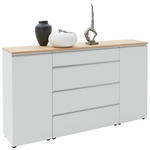 SIDEBOARD 180/102/41 cm  - Eichefarben/Silberfarben, Design, Holz/Holzwerkstoff (180/102/41cm) - Dieter Knoll