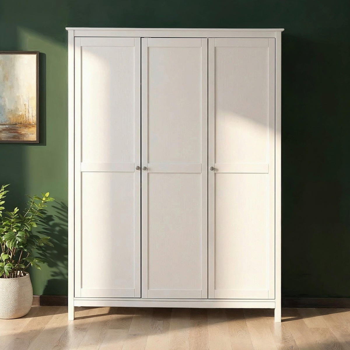 ORMAR ZA ODJEĆU bijela   - bijela/srebrne boje, Moderno, metal/drvo (155/210/60cm)