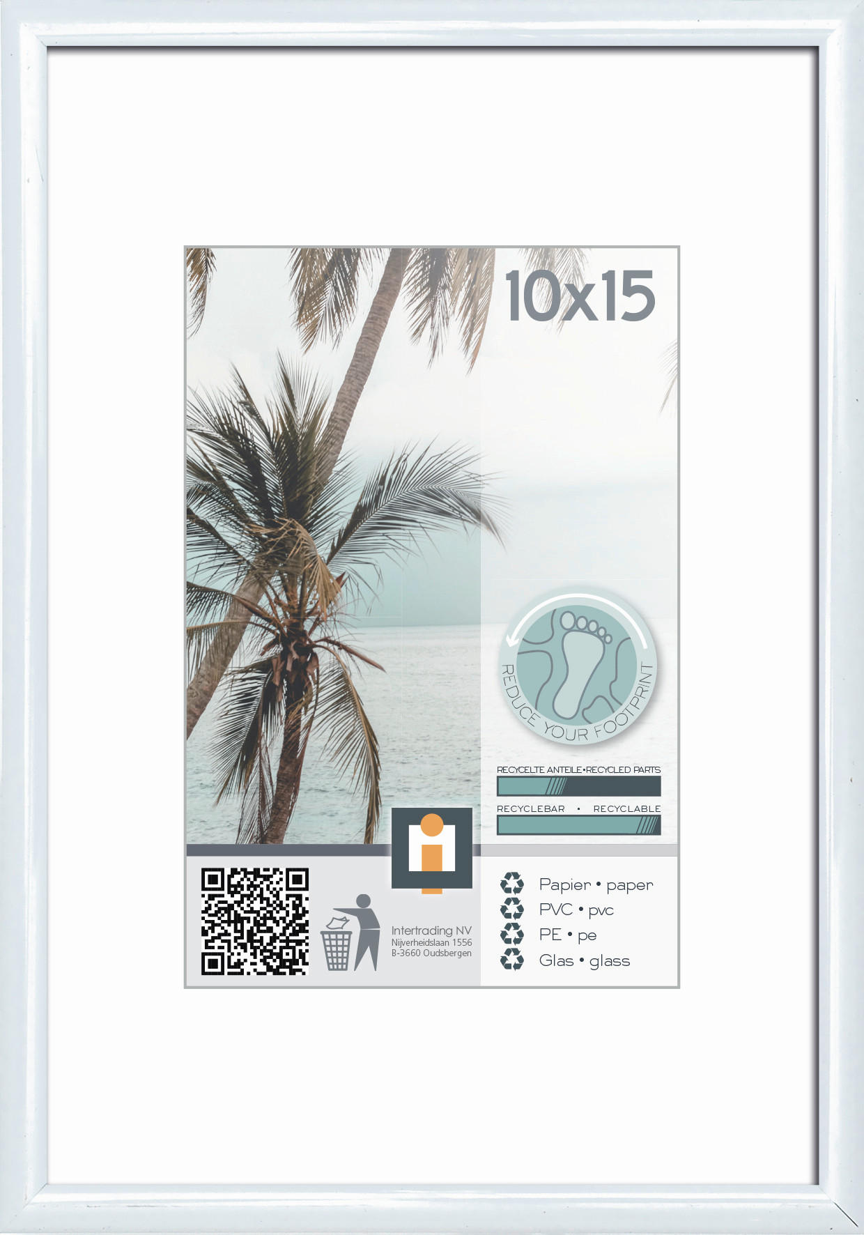 RÁM NA OBRAZY, 1 foto 10 cm x 15 cm - biela, Basics, plast/sklo (11.5/16.1cm)