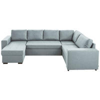 SEDEŽNA GARNITURA, tkanina turkizna  - turkizna/črna, Konvencionalno, umetna masa/tekstil (157/313/207cm) - Ti'me